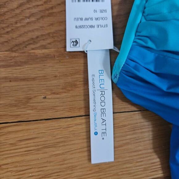 Bleu By Rod Beattie Shirred Underwire One-piece Swimsuit - Surf Bleu Size 10 - Picture 12 of 13